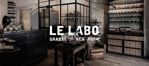 A store with a bar displaying le labo products, very classic and elegant.