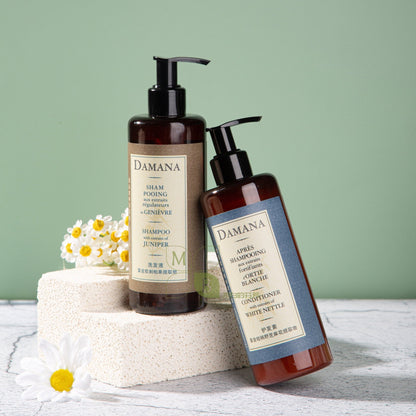 DAMANA body lotion, hotel-shampoo-conditioner