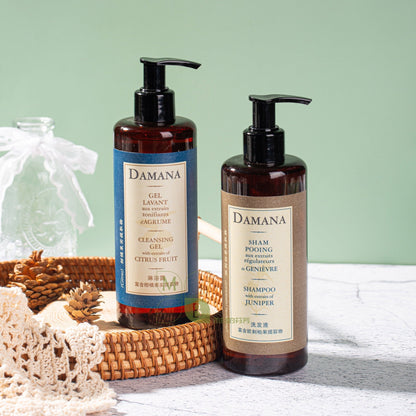 DAMANA body lotion, hotel-shampoo-conditioner