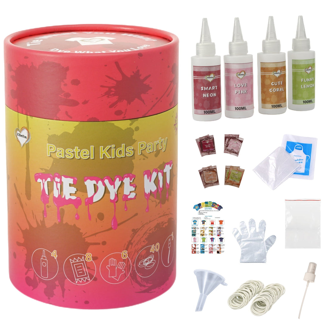 IOliveYou Tie Dye IOliveYou tie dye, pink tie dye kit, red tie dye kit, tie dye, Tie Dye Kit, tie dye kits, tie dye kits for large groups, tie dye party kit