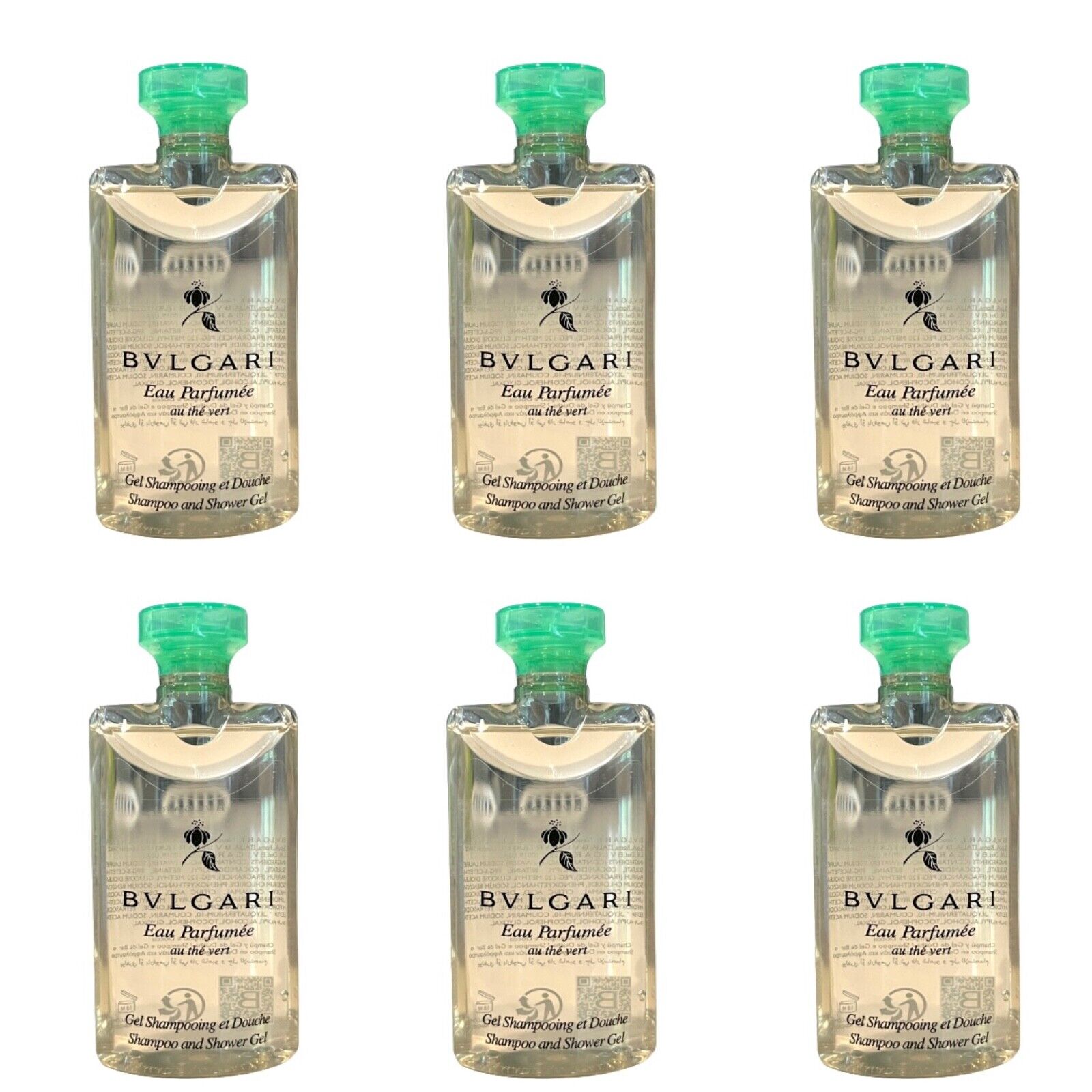 Bvlgari Green Tea au the vert Shower Gel Set of 6; 75ml each