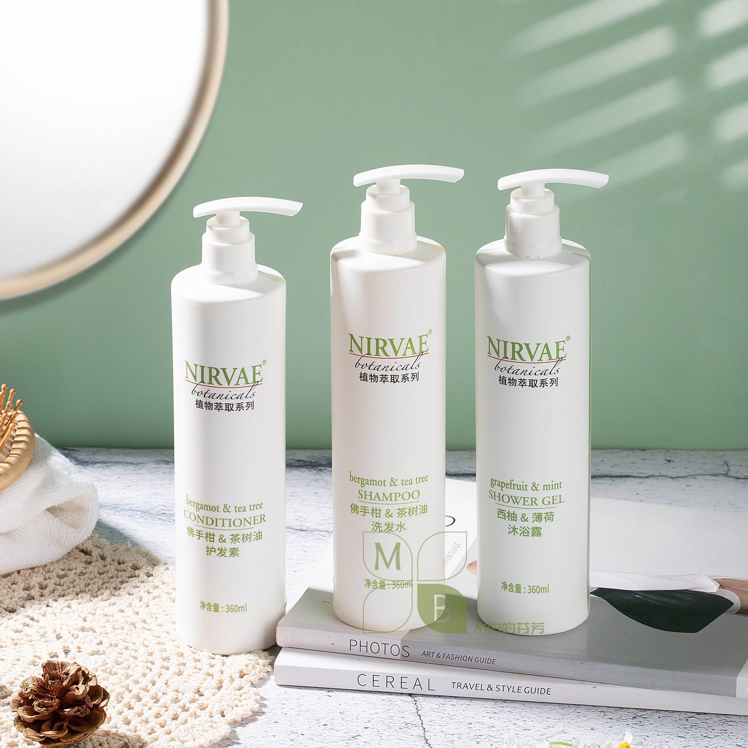 NIRVAE Botanicals, hotel-shampoo-conditioner