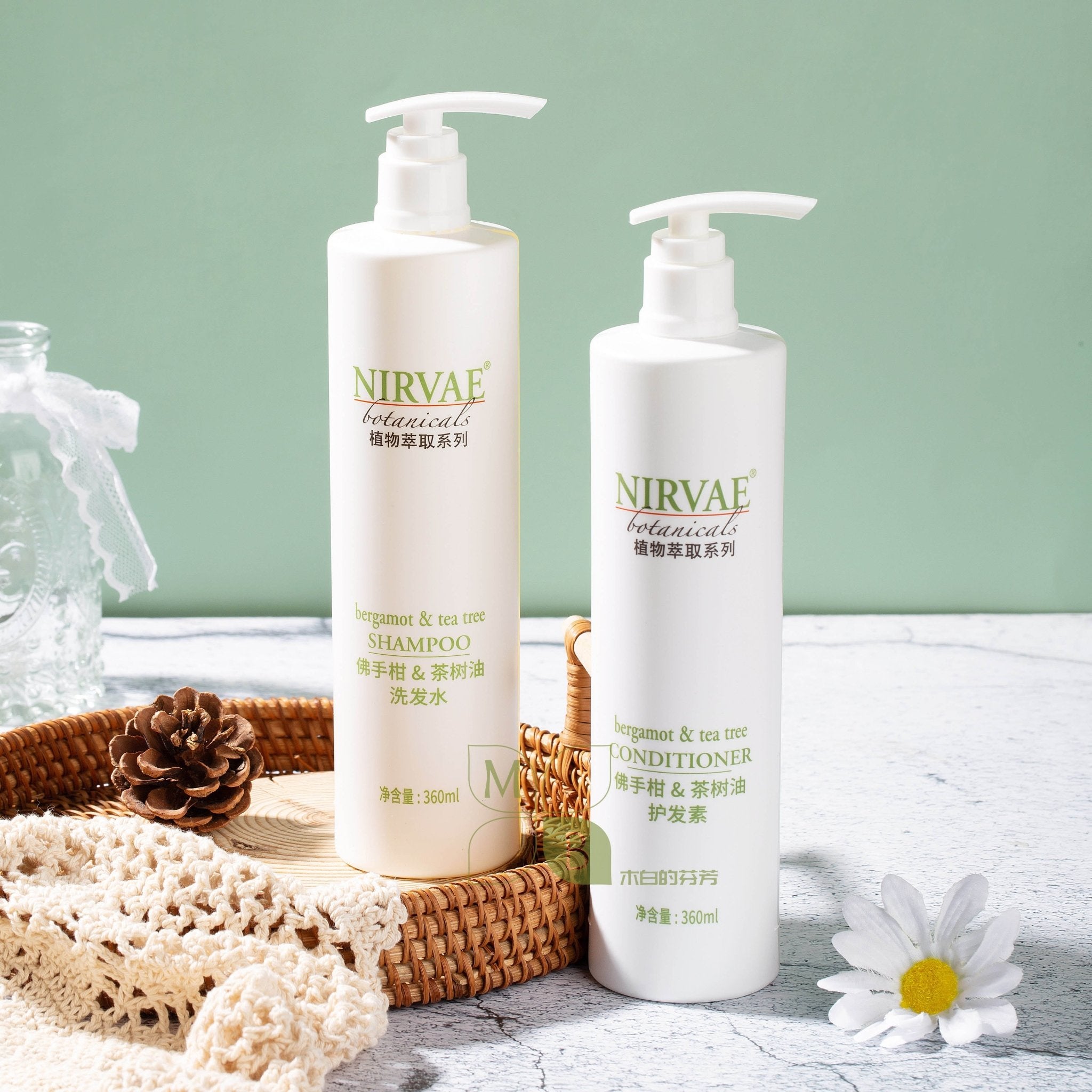 NIRVAE Botanicals, hotel-shampoo-conditioner