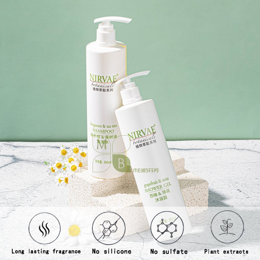 NIRVAE Botanicals, hotel-shampoo-conditioner