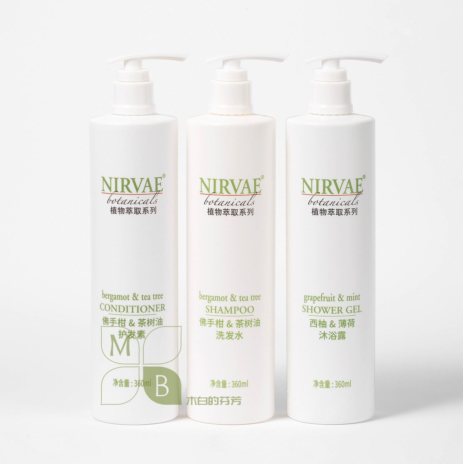 NIRVAE Botanicals, hotel-shampoo-conditioner