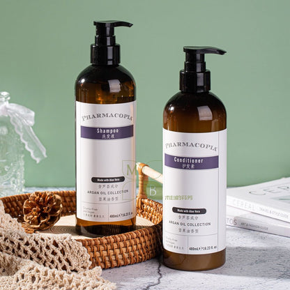 PHARMACOPIA body lotion, hotel-shampoo-conditioner