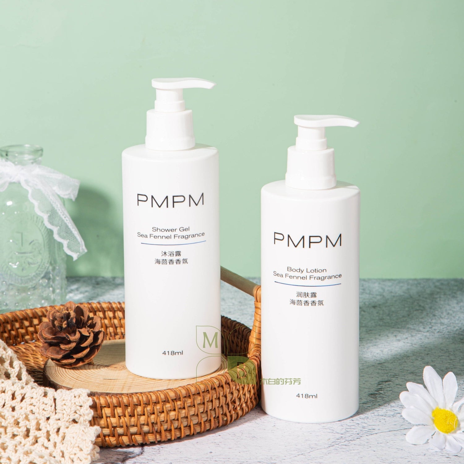 PMPM body lotion, hotel-shampoo-conditioner