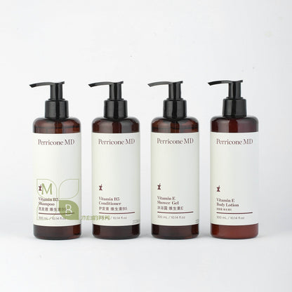 Perricone MD body lotion, hotel-shampoo-conditioner