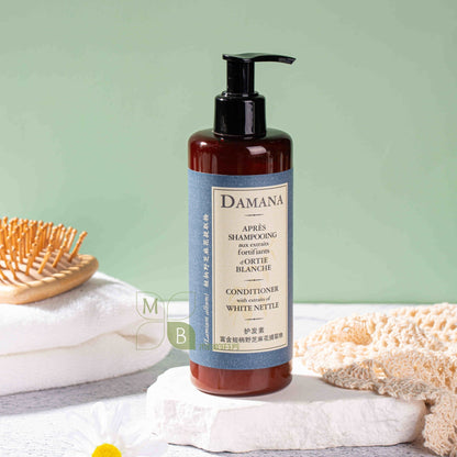 DAMANA body lotion, hotel-shampoo-conditioner