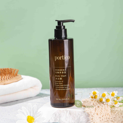 Portico body lotion, hotel-shampoo-conditioner