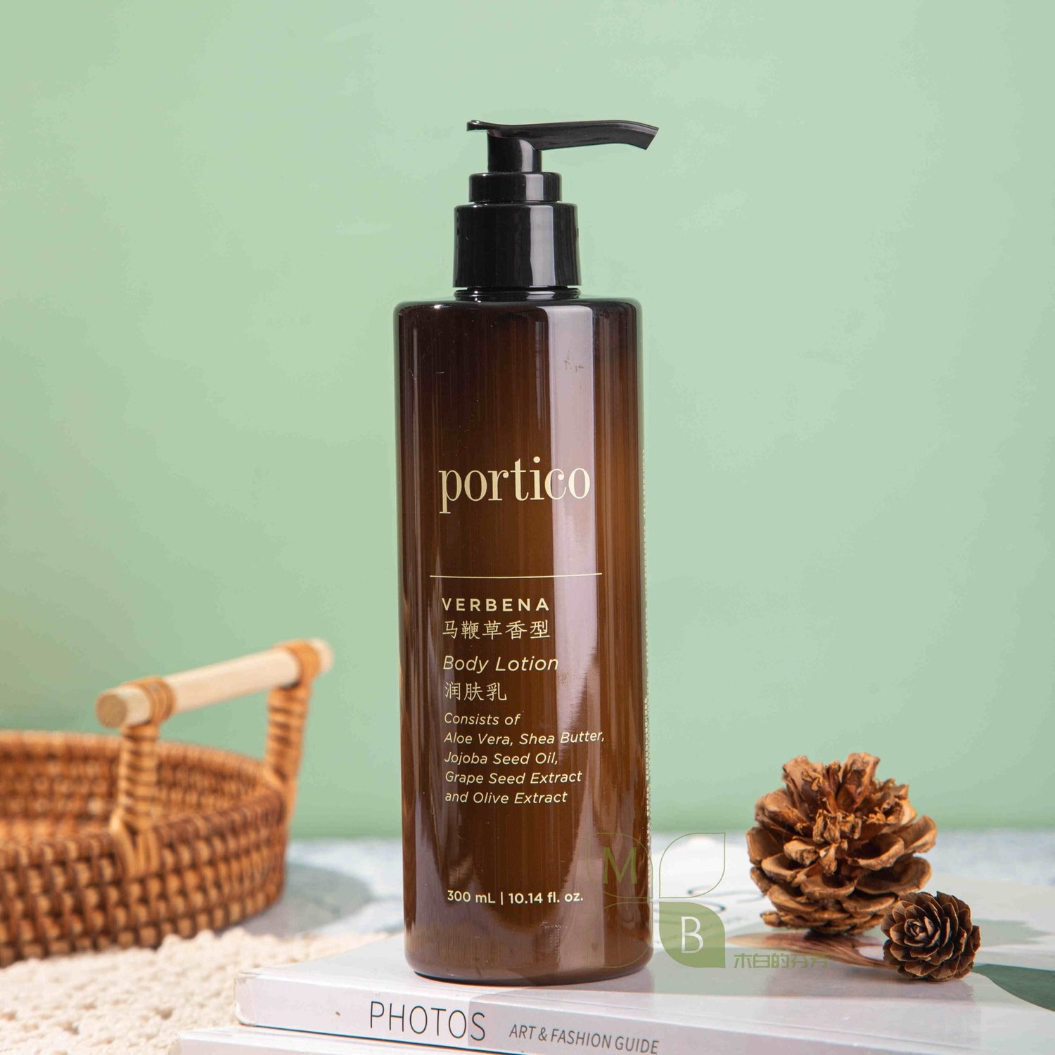 Portico body lotion, hotel-shampoo-conditioner