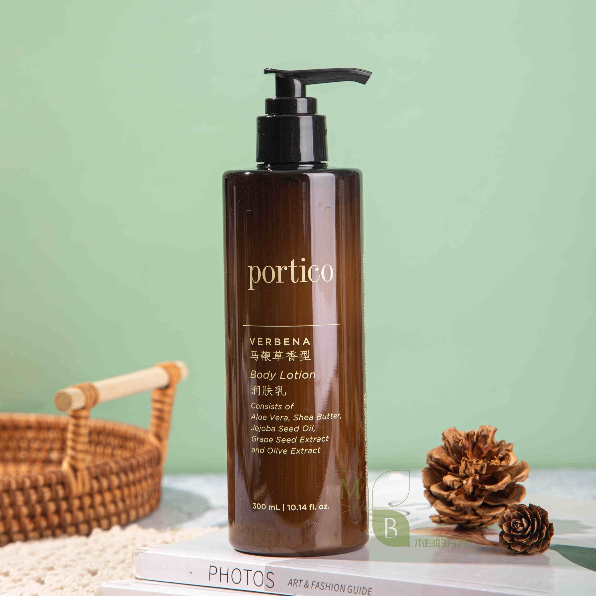 Portico body lotion, hotel-shampoo-conditioner