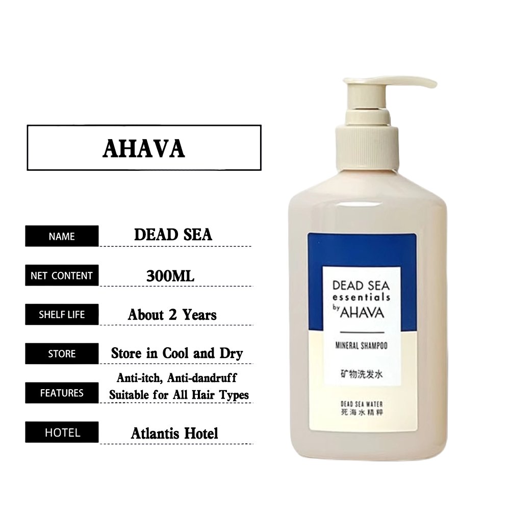 AHAVA Deadsea body lotion, hotel-shampoo-conditioner