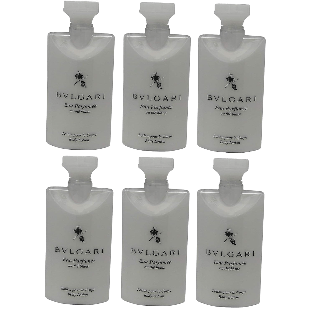 Bvlgari White Tea au the blanc Body Lotion Set of 6; 2.5oz each